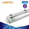 ชุดโคมกันน้ำกันฝุ่น LED 1X18W LAMPTAN TRI-PROOF SET
